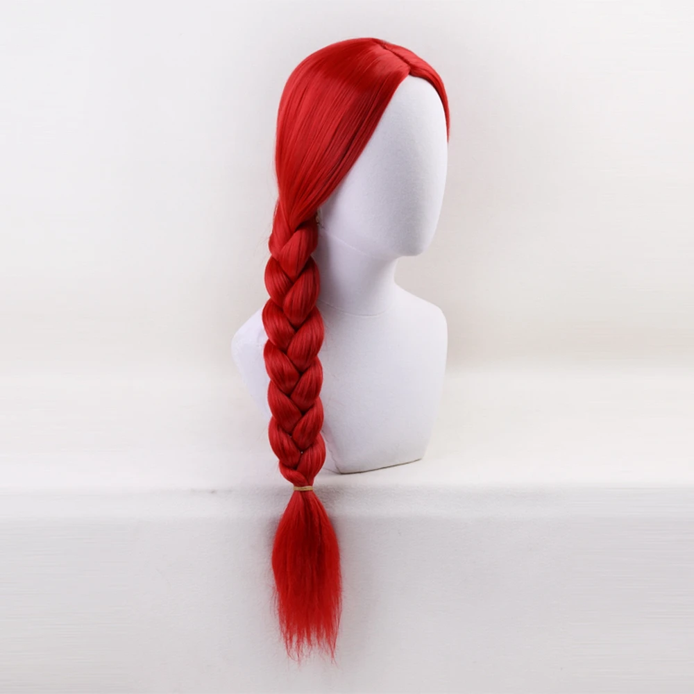 Идентичность V длинное красное микро плетение Красного парик Косплэй