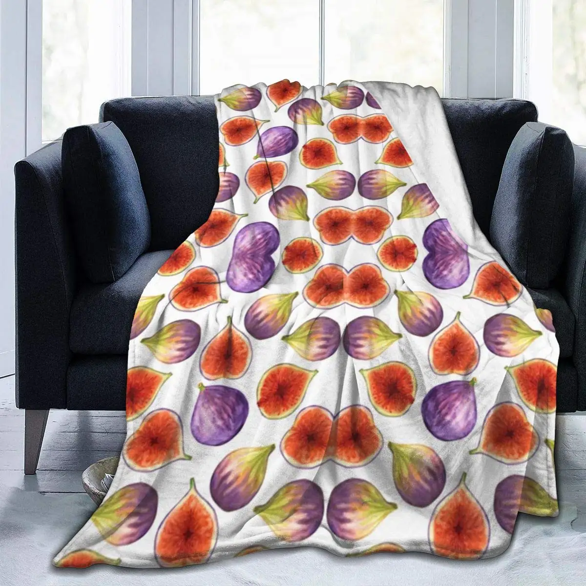 

Фланелевое флисовое большое покрывало-Figs Pink
