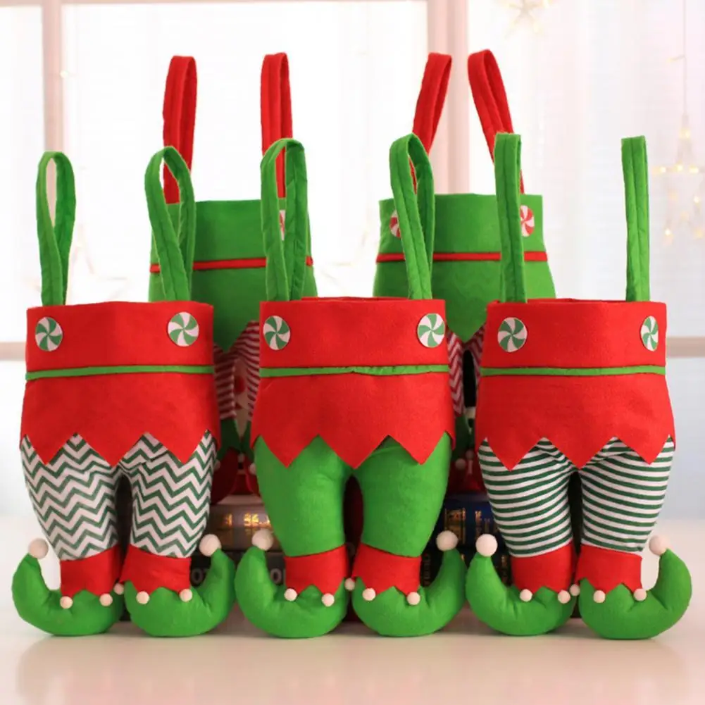 

Christmas Elf Candy Bags Santa Elf Spirit Pants Treat Pocket Decor Beautiful Gift Candy Bottle Gifts Bags Xmas Gift Bags