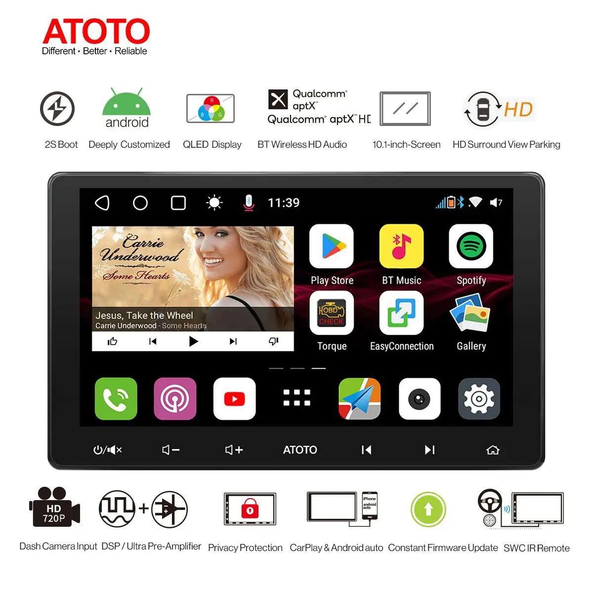

Автомобильный радиоприемник, 2 DIN, Android, навигация, двойной Bluetooth с AptX, HD, Автомобильный мультимедийный плеер для Honda CR-V 2007-2011