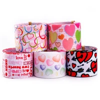 love pattern grosgrain ribbon 5yards 25mm38mm75mm thermal transfer print for diy hair bow valentines day supply