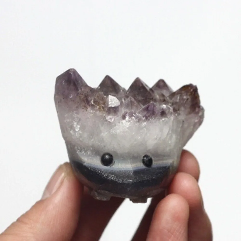 

Natural Purple Quartz Amethyst Cluster Crystal Carving Hedgehog