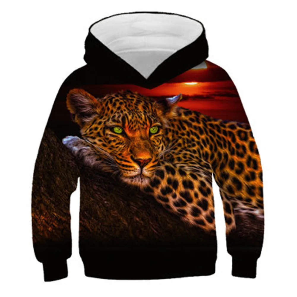 Толстовка детская с капюшоном и 3D-принтом тигра лисы |