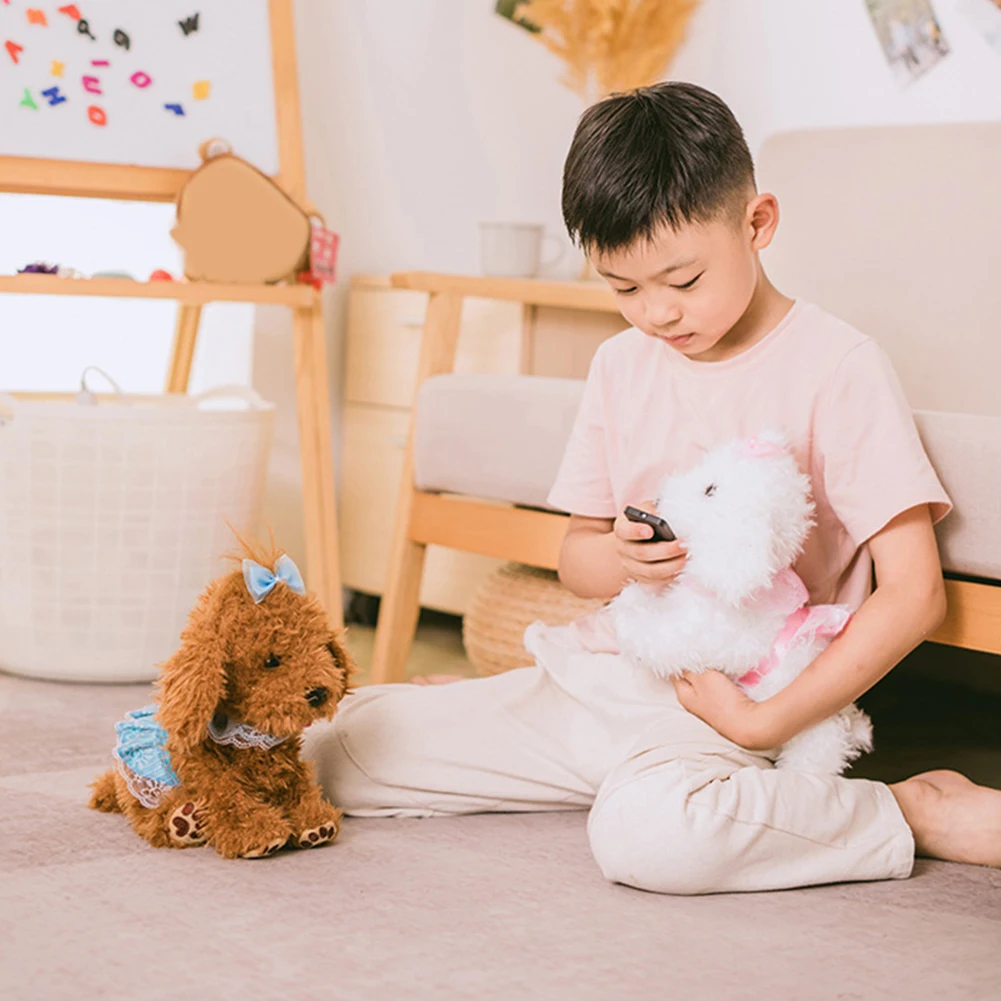 

Simulation Remote Control Cute Animal Smart Barking Teddy Dog 8 Movements Electronic For Kids Plush Toy Interactive Educational