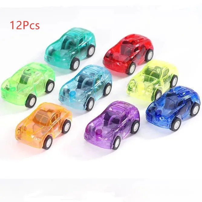 12Pcs Random Color 12 шт., мини-автомобиль-гонщик, детские игрушки на день рождения, товары для мальчиков, наполнители для пиньяты - Цвет: 12Pcs Random Color