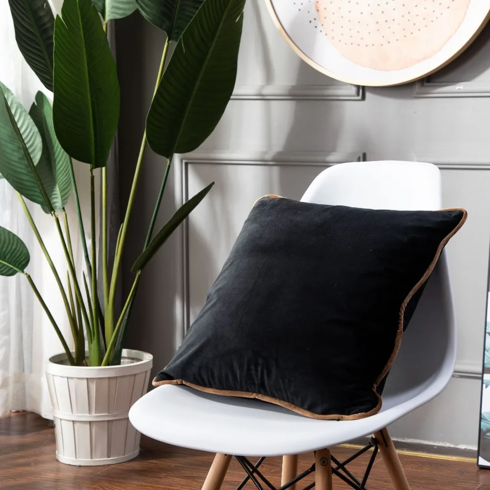 Коричневая желтая бархатная красная Подушка чехол для стула/дивана наволочка