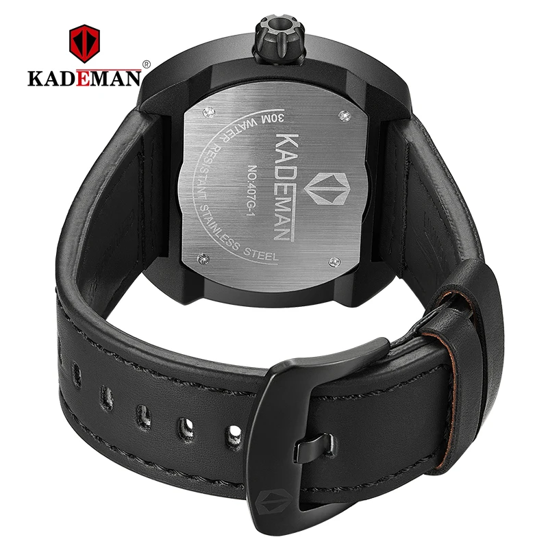KADEMAN спортивные мужские часы Новые квадратные кварцевые для улицы 30 м