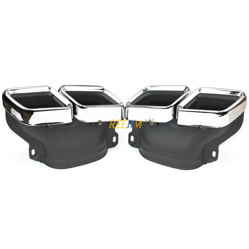 1 пара серебристых/черных наконечников выхлопной трубы глушитель 304 нержавеющая