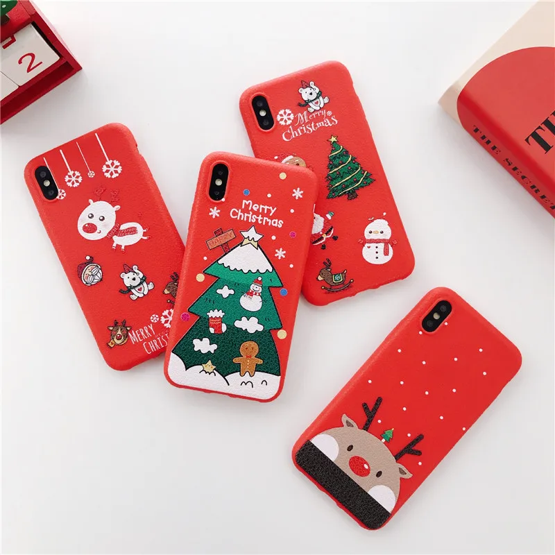 Lovebay прекрасный Рождественский мягкий чехол для iPhone 11 6 S 7 8 Plus Снеговик Лось
