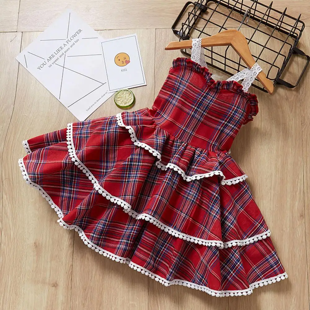 Girls Summer Camisole Lace Lattice Princess Dress Children Birthday Party Retro Backless Kids Girl RL2 | Детская одежда и обувь