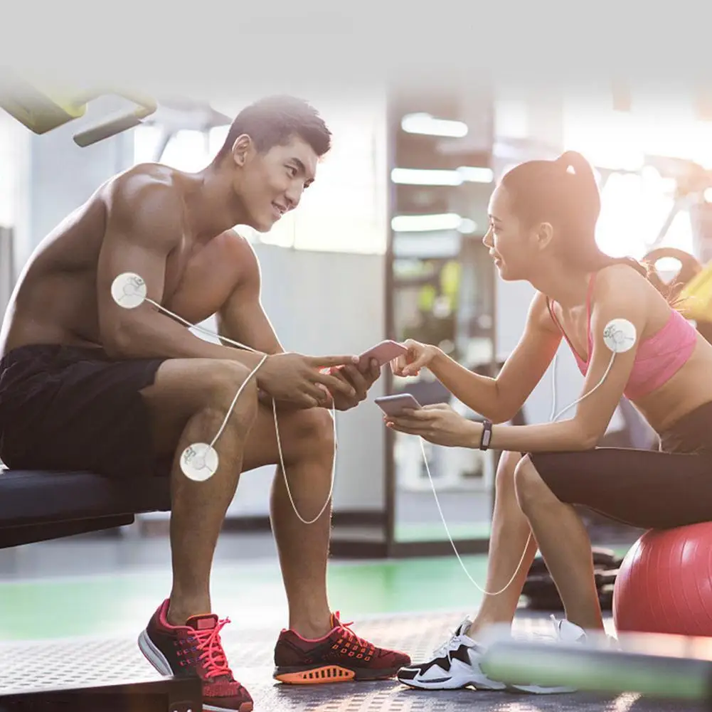 

2021 Portable Mini EMS Massager Powered By Mobile EMS Pulse Training Stimulator Electrode Exercise Body Electronic Muscle I2L7