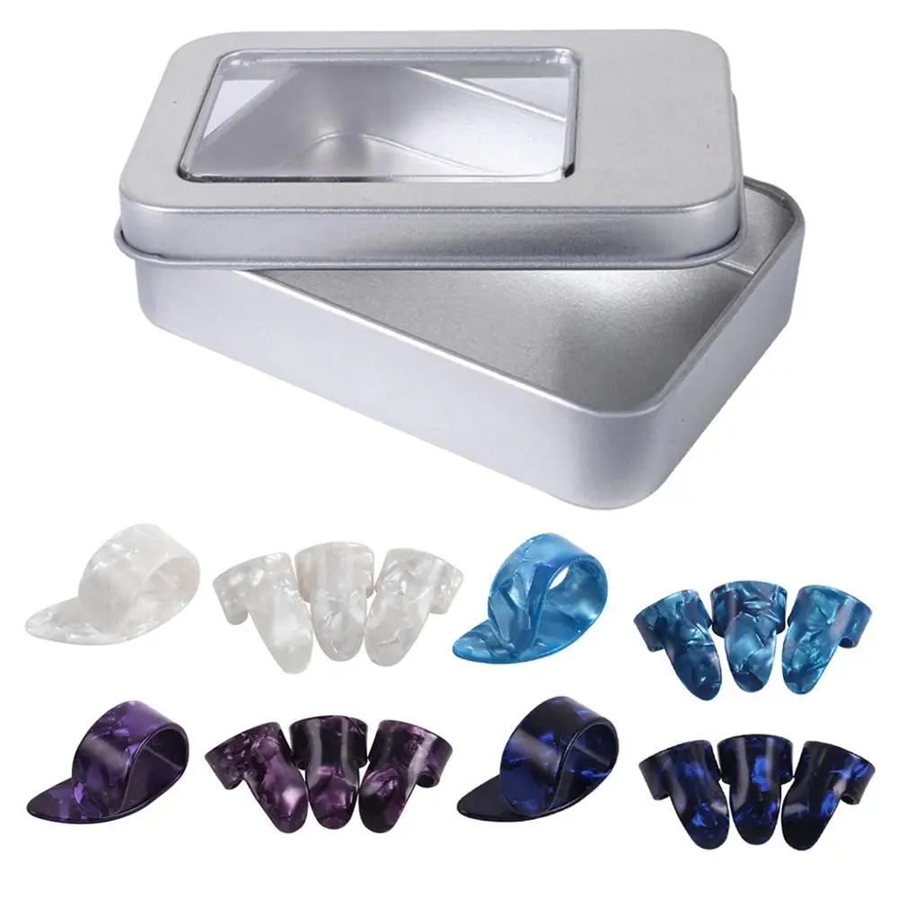 

4pcs Plastic Guitar Finger Picks Thumb Plectrums Nail Protectors Tool for Bass