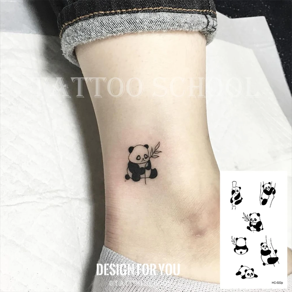 Водостойкая Временная тату наклейка Rocooart Panda искусственная татуировка в виде