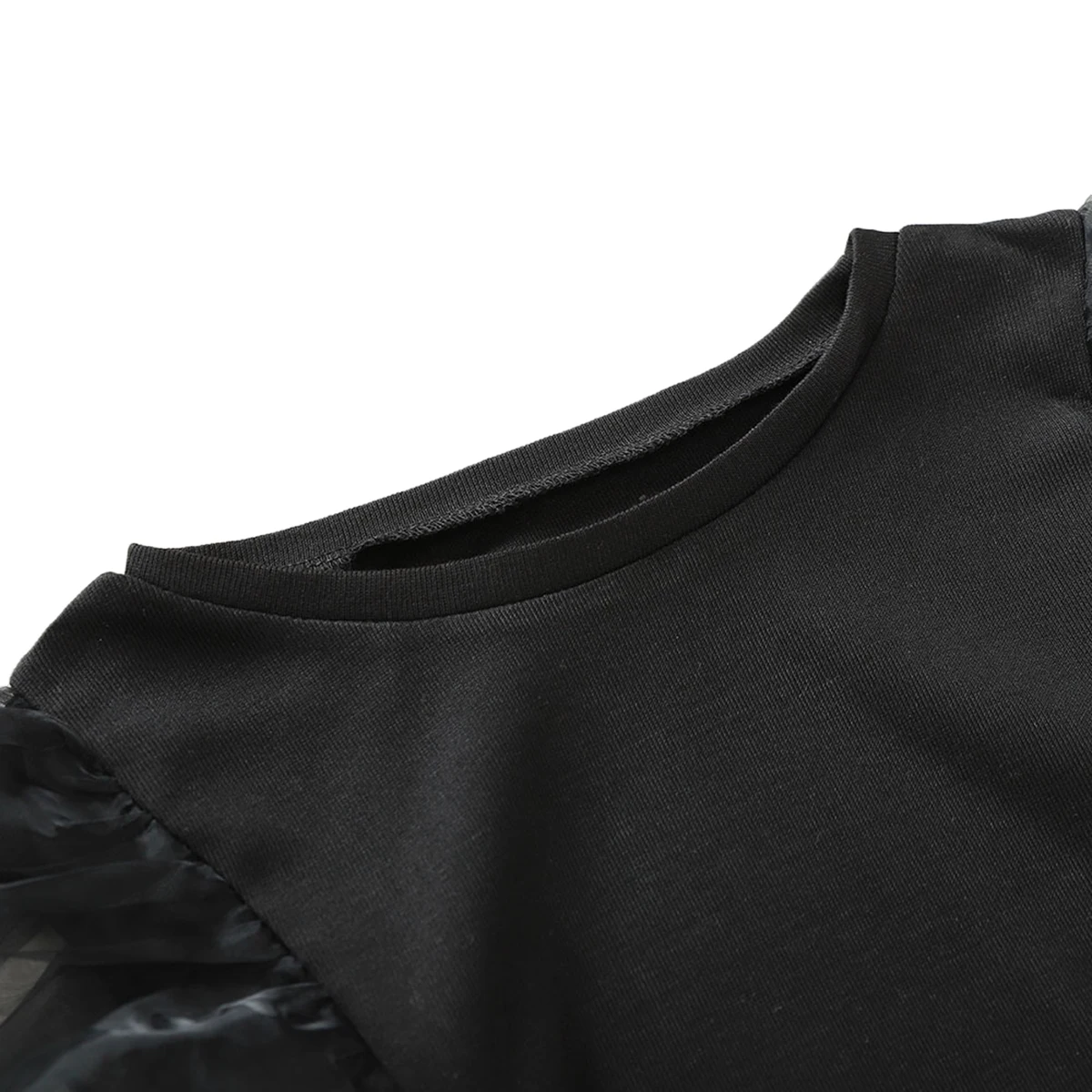 

2020 Summer Women Casual T-Shirts Mesh Ruffles Fly Sleeve Tops Short Sleeve O-Neck Slim Tops