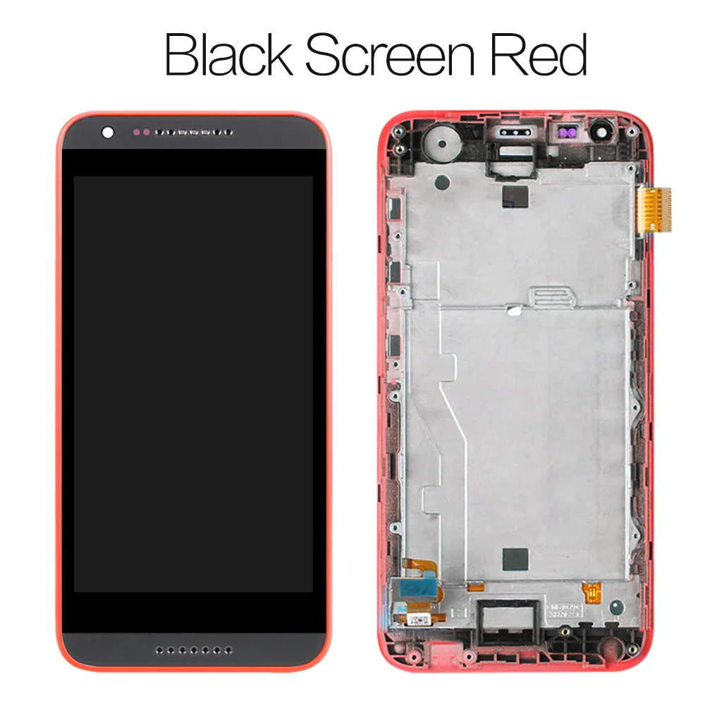 Srjtek экран для htc Desire 620G ЖК сенсорный дигитайзер Сенсорное стекло с рамкой в сборе для htc D620 дисплей 620 620U 620T - Цвет: Black Screen Red