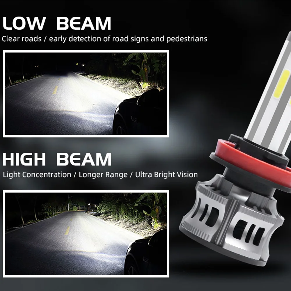DDAI H4 светодиодный автомобильный головной светильник Hi/Lo Beam H7 H8 H9 H11 9005 HB3 9006 HB4 100 Вт