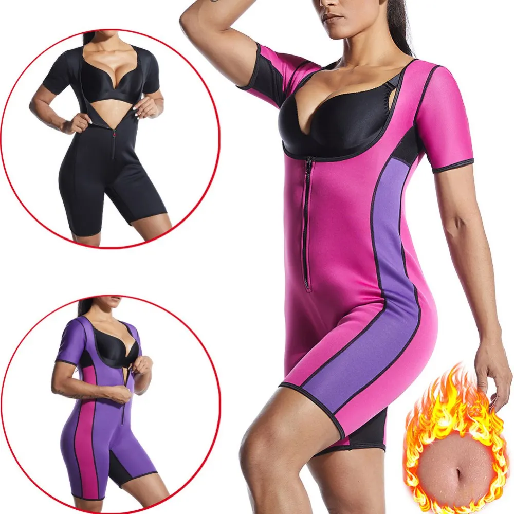 

Women Shaping Bodysuit Neoprene Sauna Suit Shapewear Yoga Fitness Adjustable Straps Sweating Waist Trainer Corset