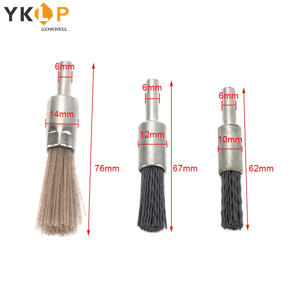 Мини абразивный нейлон проволочная полировальная щетка комплект 10/12/14 мм