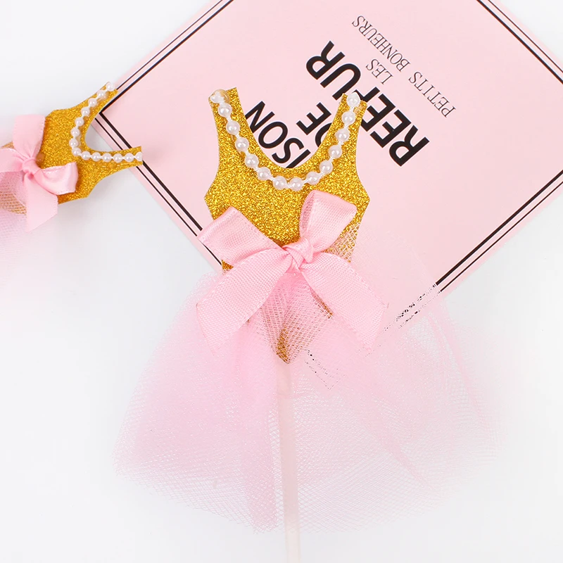 5 шт. Топпер для кексов девочек на день рождения украшение блестящее платье