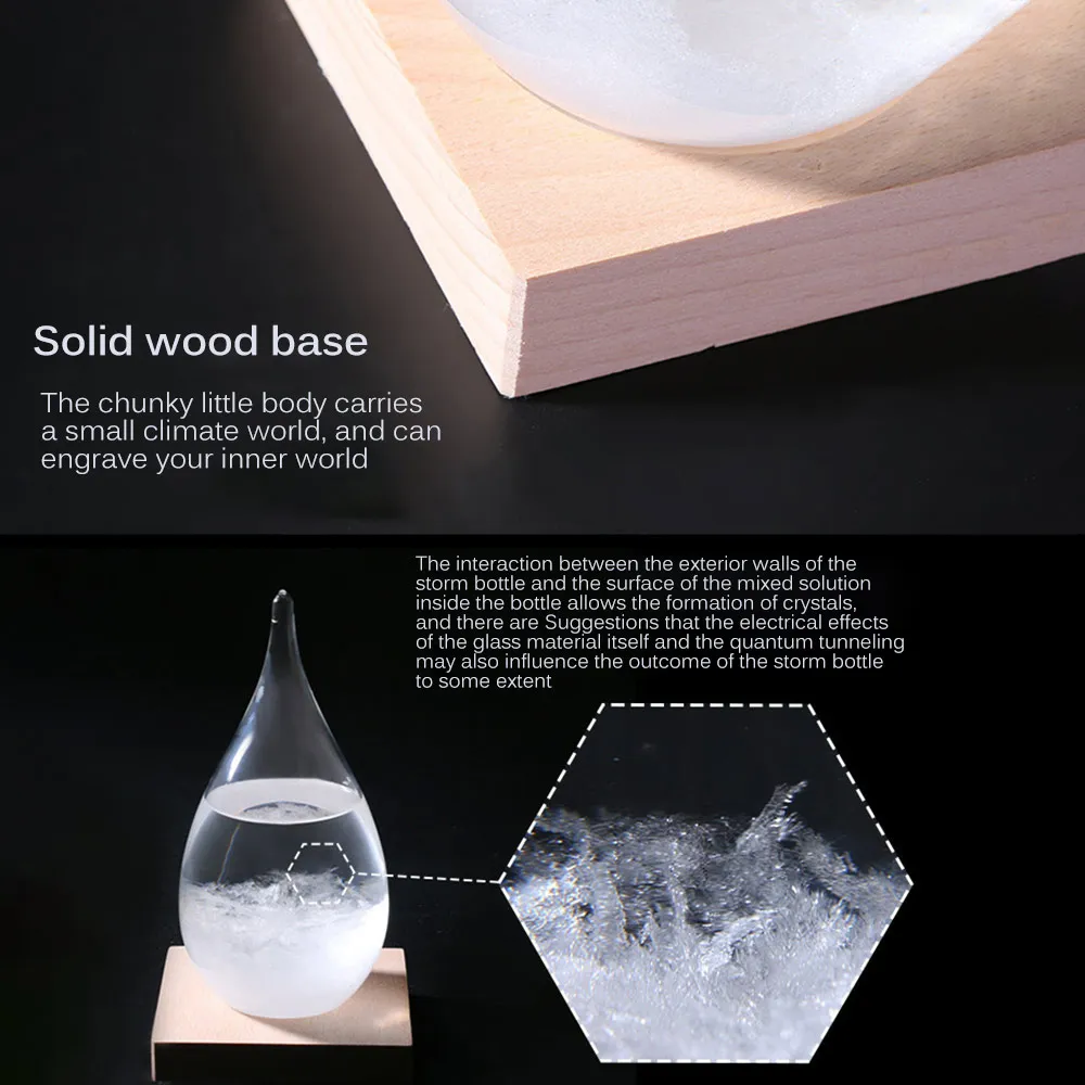 

Weather Bottle Water Drop Shape Storms Glass Crystal Weather Forecaster Bottle Meteorological Glass Interesting