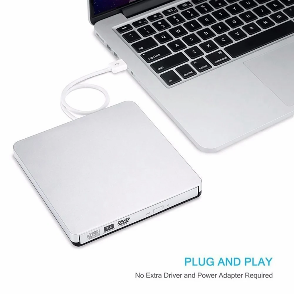 

CD/VCD/DVD Drive for Windows XP/2003/Vita/7/8/10 USB 2.0 Slim Writer/Burner/Rewriter/CD ROM External DVD Drive for PC Laptop