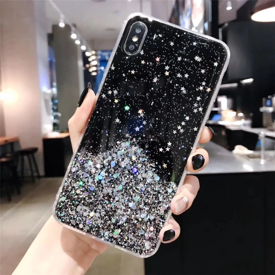 Bling Starry Sky Silver Phone Case for VIVO Y11 Y17 Y12 U3X U10 Y19 U3 Back Cover IQOO neo Pro 5G X30 pro Z6 S6 NEX3 | Мобильные