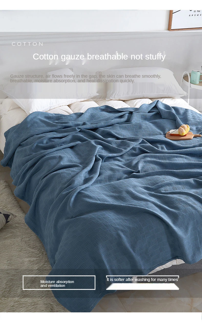 

Cotton knitted gauze towel quilt double thin cotton blanket single bed single air-conditioning summer cool quilt nap blanket