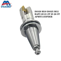 iso20 m10 iso25 m12 lock milling tool holder bap3 20 21 2t 25 26 3t tool head 10 high quality apmt1135pder cnc inserts