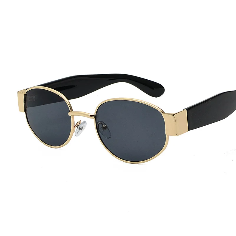 Солнцезащитные очки в стиле стимпанк овальные затемненные черные