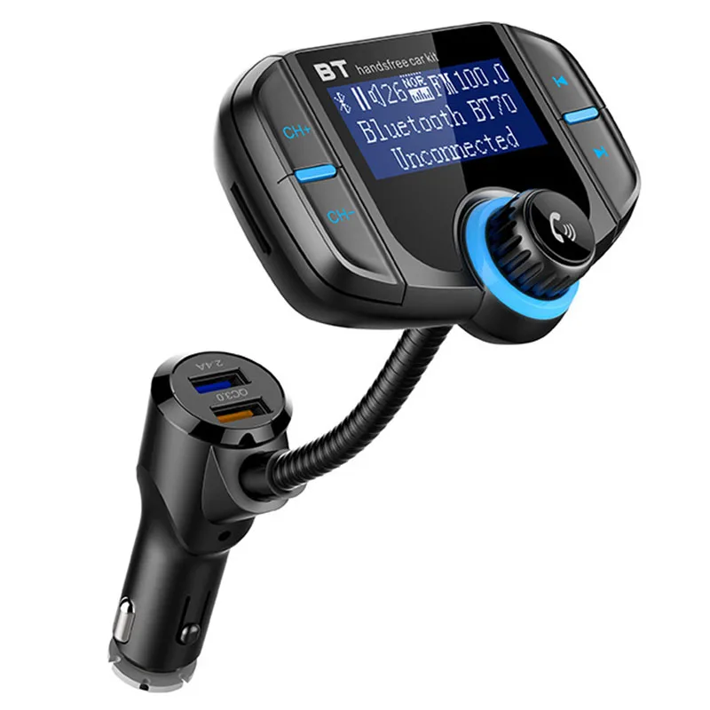 Bt70 Fm передатчик автомобильное радио Bluetooth Комплект двойной USB Qc3.0 Беспроводной Mp3
