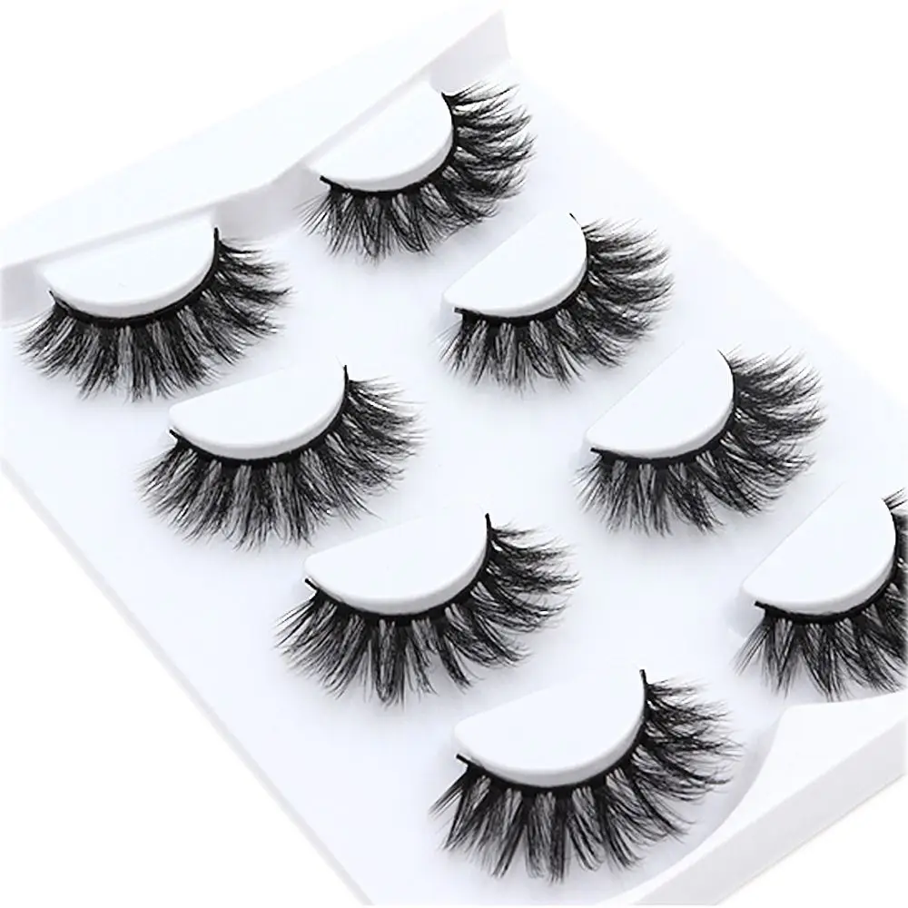 4 пары натуральные накладные Искусственные ресницы длинный макияж 3d норковые