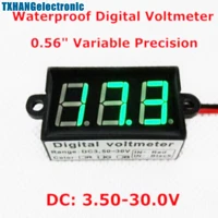 mini dc 3 5 30v digital voltmeter voltage test module waterproof 3bit green 0 56 electric meter diy electronics