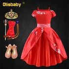 Костюм принцессы на новый год, Рождество, Елена авалор, красные платья для девочек платье принцессы Елены до платье принцессы Елены