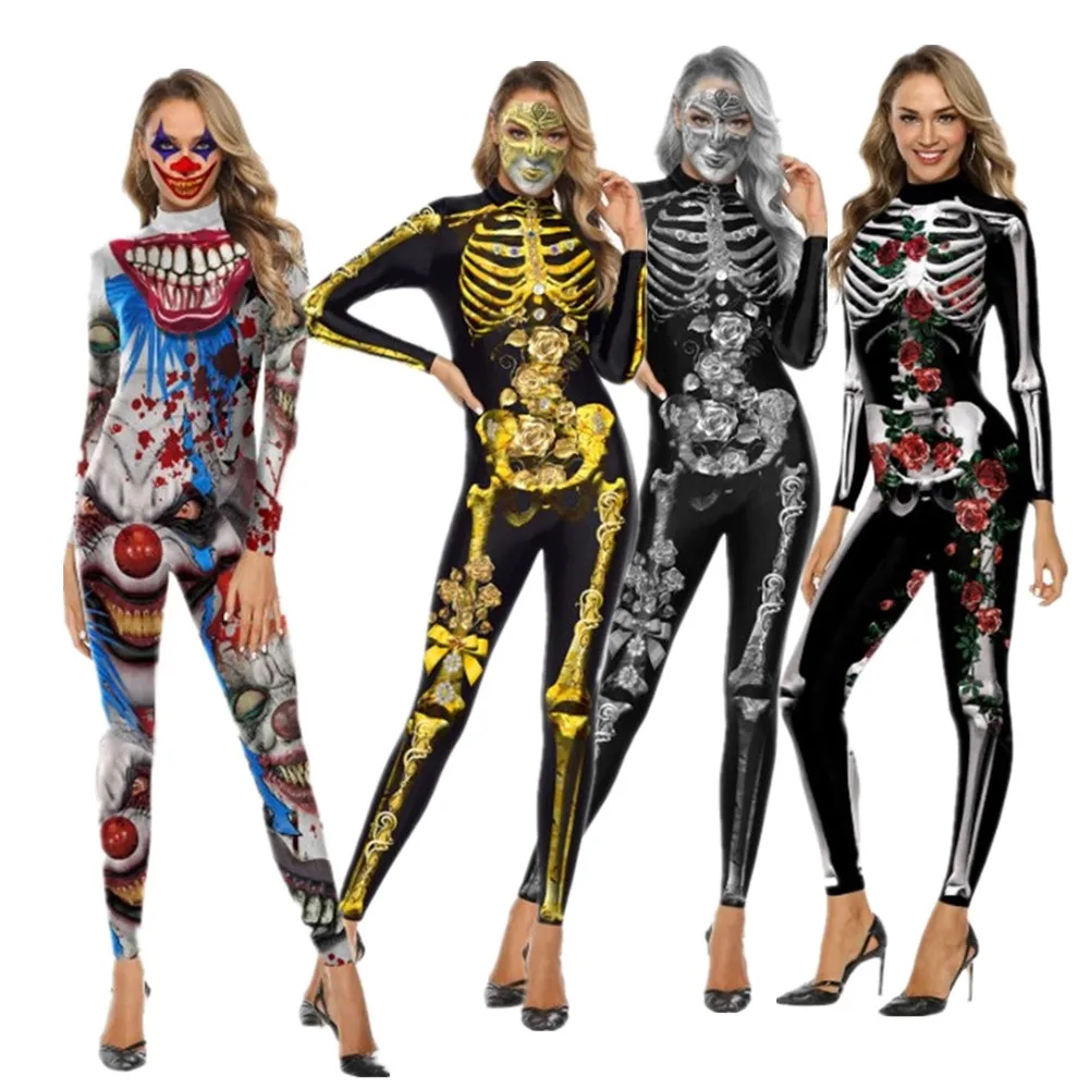

Movie It: Chapter Two Pennywise Sexy Jumpsuit Catsuit Character Eddie Brock Cosplay Costume Halloween Women Bodysuit Fancy Dress