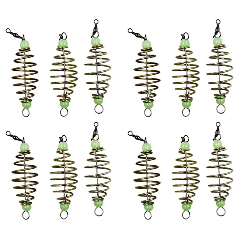 

10Pcs Spring Fishing Feeder Luminous Fishing Cage Feeder Carp Bream Fishing Tackle Fishing Accessories
