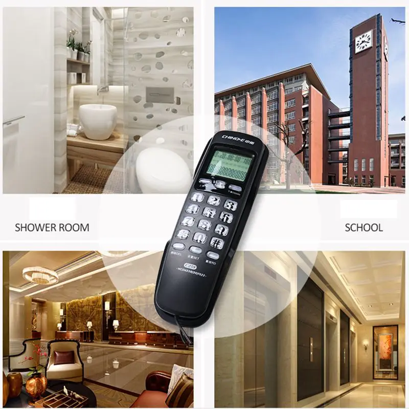 

Telefono Mini Telephone Landline Phone DTMF/FSK Home Office Hotel Incoming Caller ID LCD Display Home Desktop Wall-mounted Phone