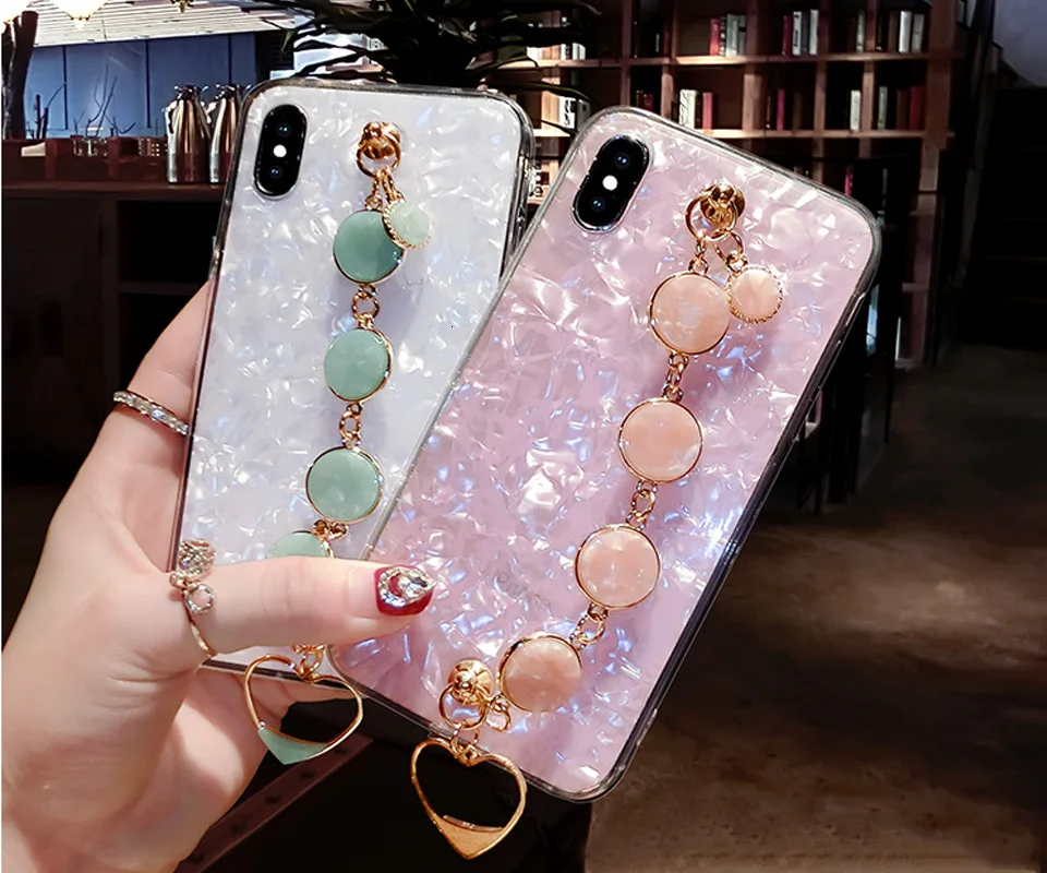 Блестящий чехол для телефона для iPhone XR XS MAX X 8 7 6 6S Plus алмазный браслет для samsung S8 S9 S10 Plus Note 9 8 Мягкий силиконовый чехол