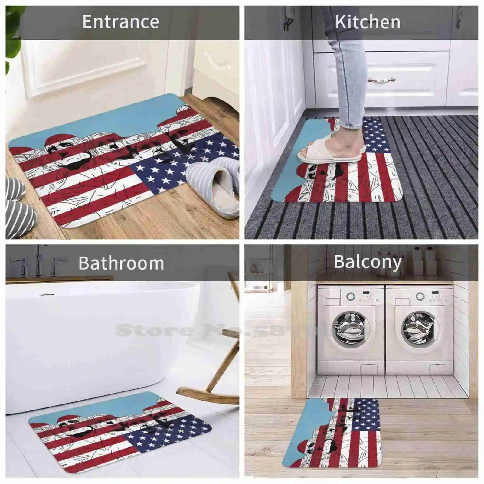 Удобный дверной коврик Mt Rushmore для ног гора президент Вашингтон Джефферсон