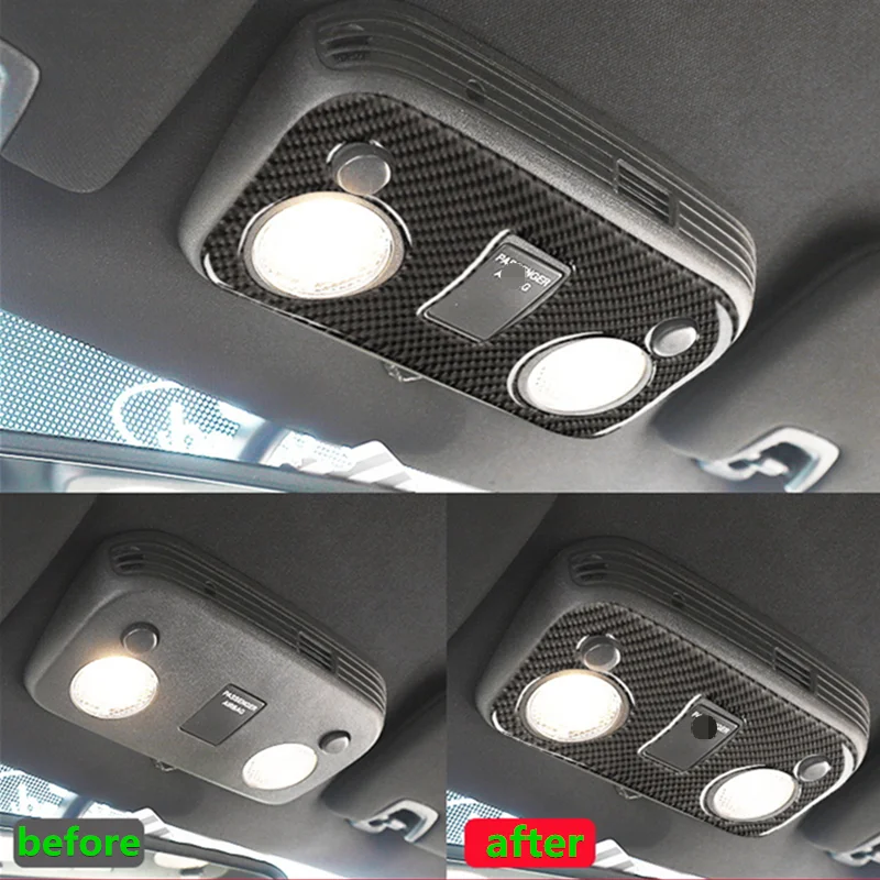 

For Ford Mustang GT 2015-19 Reading light decorative frame software real carbon fiber interior Accessories Retrofitting interior