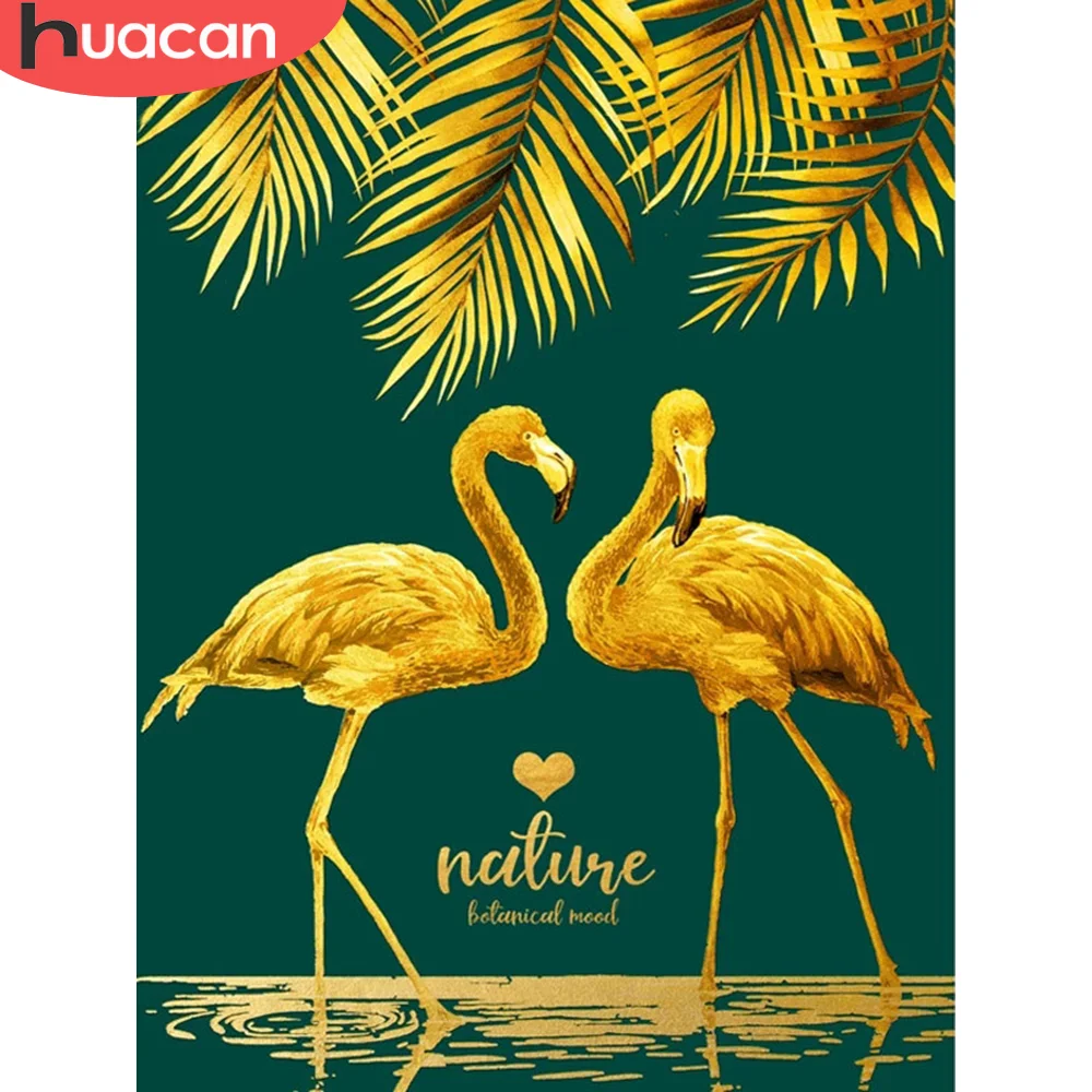 

HUACAN 5D Diamond Painting Flamingos Full Square Round Drill DIY Diamond Embroidery Animal Picture Of Rhinestone Home Decoration