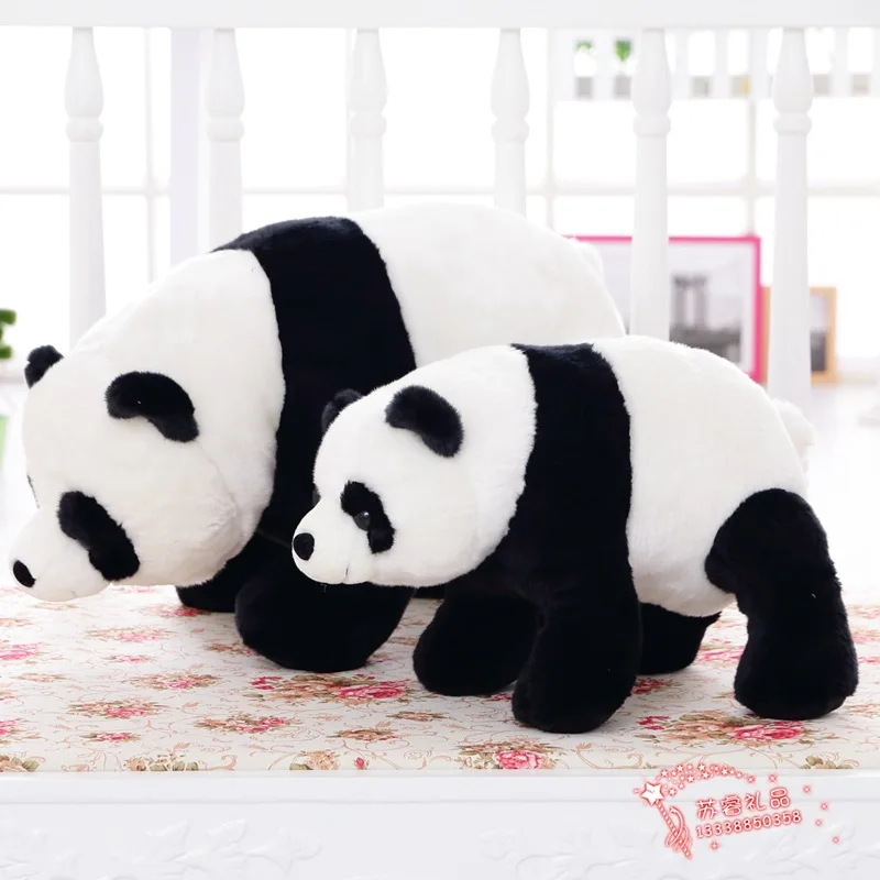 Большие мягкие игрушки из искусственного материала черно-белая мягкая Панда