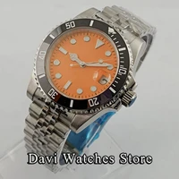 40mm bliger sterile nh35a mens watch orange dial sapphire glass movement automatic mechanical good quality elegant man watch