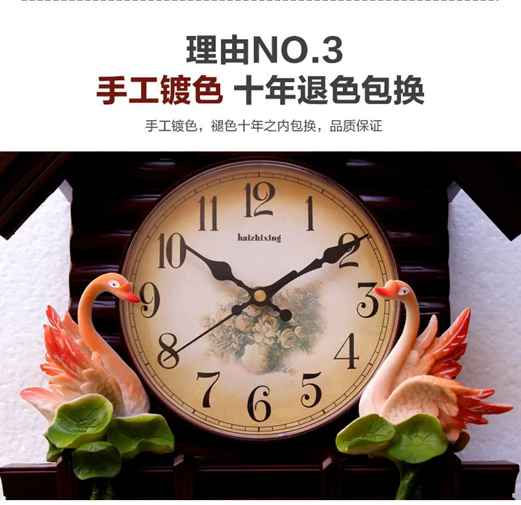 

Large Cuckoo Birds Wall Clock Vintage Shabby Chic Pendulum Clock Wall Watch Mechanism Wall Watches Home Decor Pendule Murale