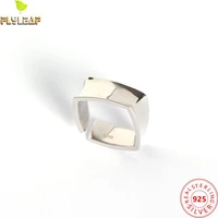 platinum plating square glossy open rings for women 925 sterling silver bump ring femme fine jewelry