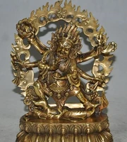 ym 316 9 tibet buddhism bronze gilt 6 arms vajra mahakala god buddha ganesha statue