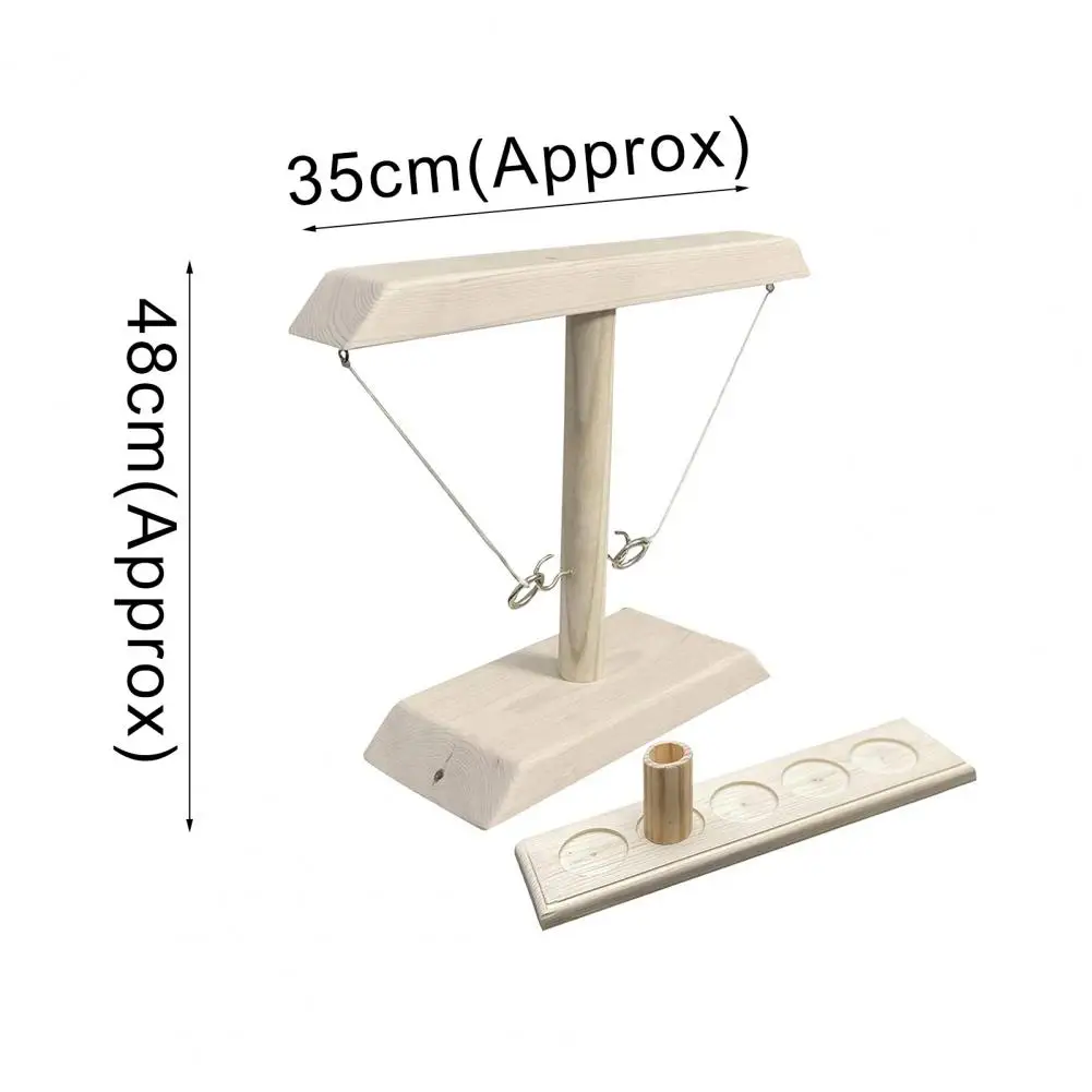 

1 Set Dringking Games Prop Creative Handmade Wooden Fast-paced Interactive Ring Toss Toy for Home