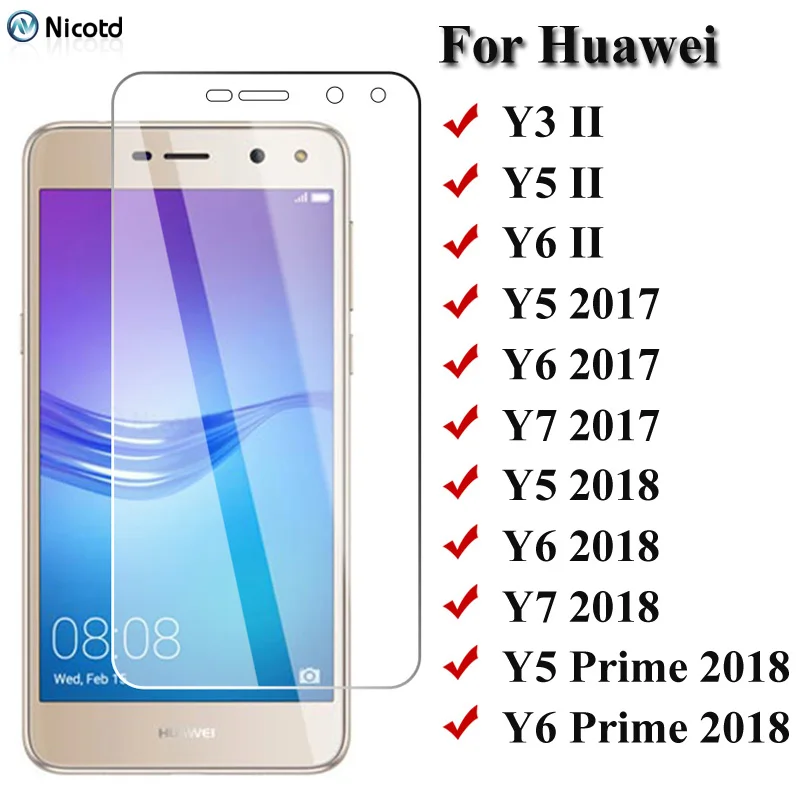 Защитное стекло для Huawei Y6 ii Y5 Y3 9H Y7 2017 2018 2019 Prime Pro 2019|Защитные стёкла и плёнки
