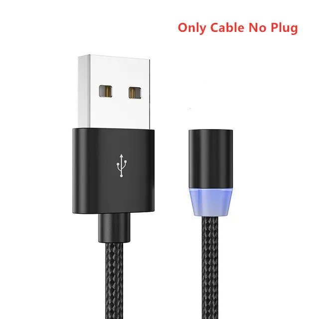 Черный 2 м Магнитный кабель Micro usb type C кабель для iPhone xs samsung Быстрая зарядка магнитное зарядное устройство USB Кабели Шнур для мобильного телефона - Цвет: Черный