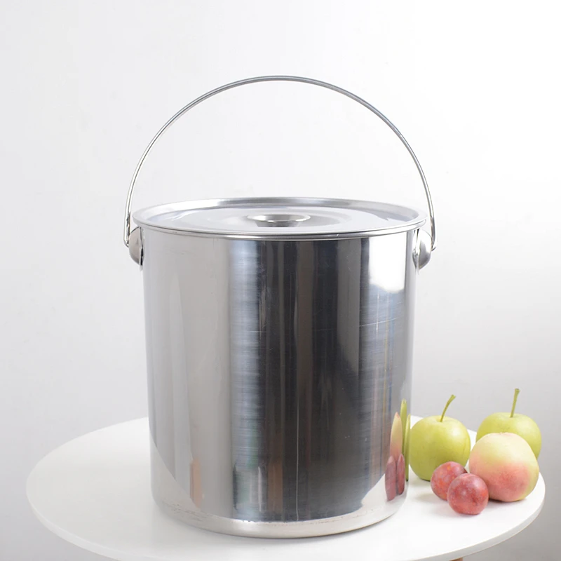 Ведро для супа из нержавеющей стали с крышкой емкость масла хранения воды