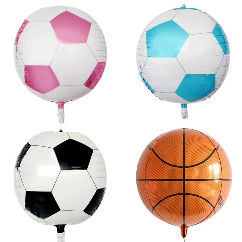 2pcs 22-Inch 4D Ball Printing Basketball Football Baby Birthday Party Decoration Series Scene Layout Balloon